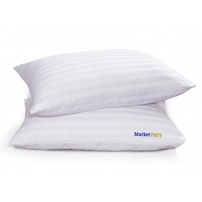 Market Fairy 16x24 Inch Standard Size Fiber Pillow - Soft and Supportive Sleep Pillow for Neck (Pack of 2)
